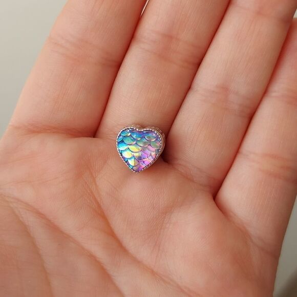 925 Iridiscent Mermaid Sterling Silver Charm - Picture 6 of 9